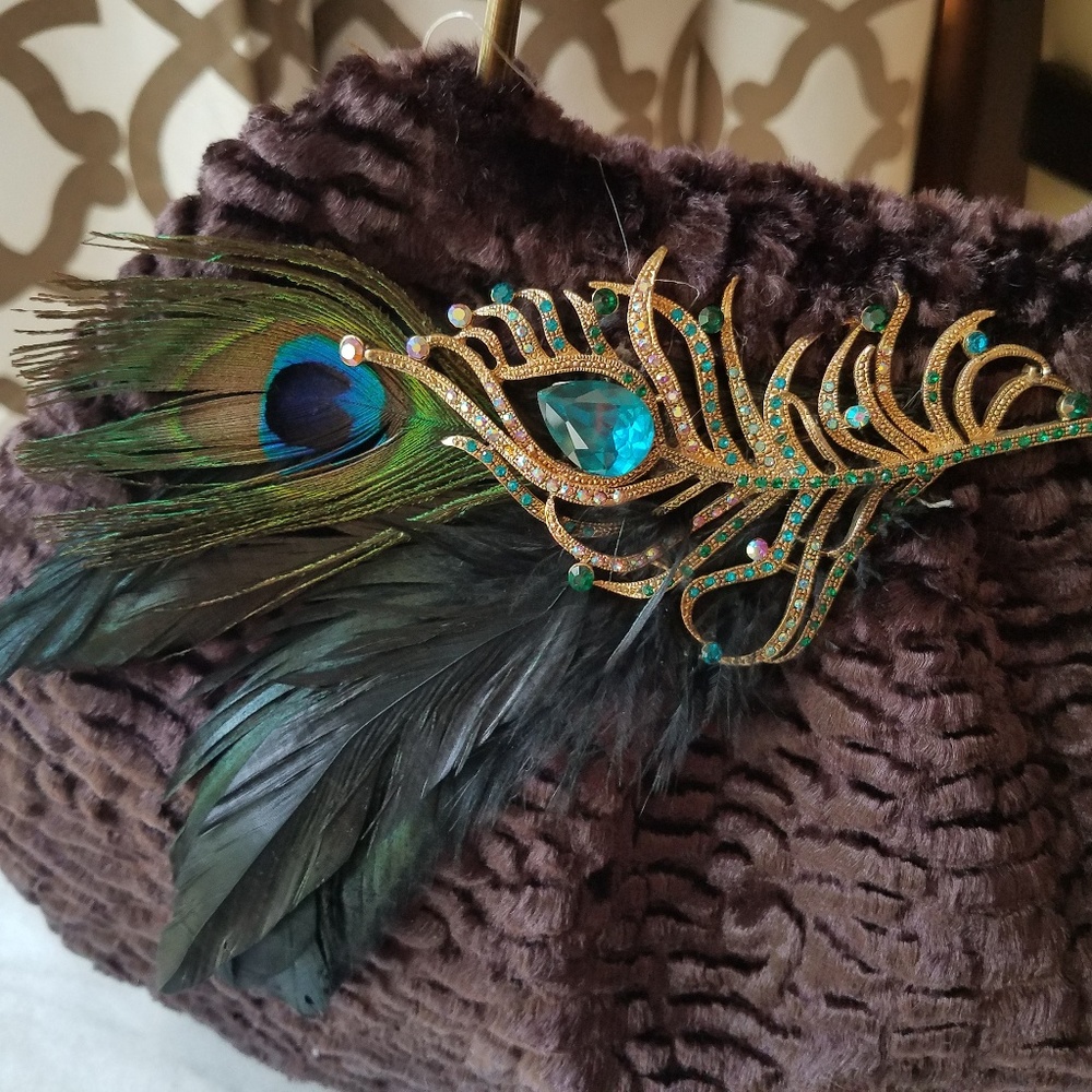 SOLD! ONE OF A KIND! Peacock Cocktail Purse - Picture 2 of 8
